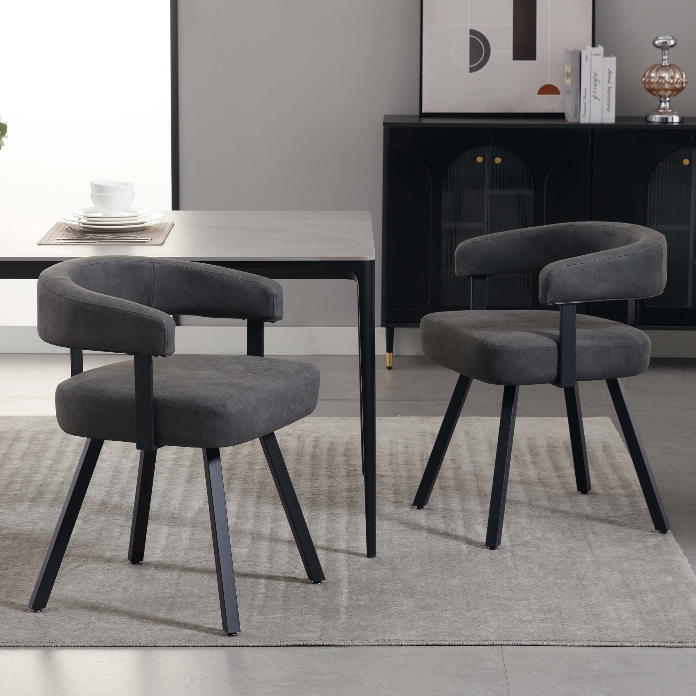 Modern Barrel Dining Chairs Set of 2 - 20081DC - Image 9
