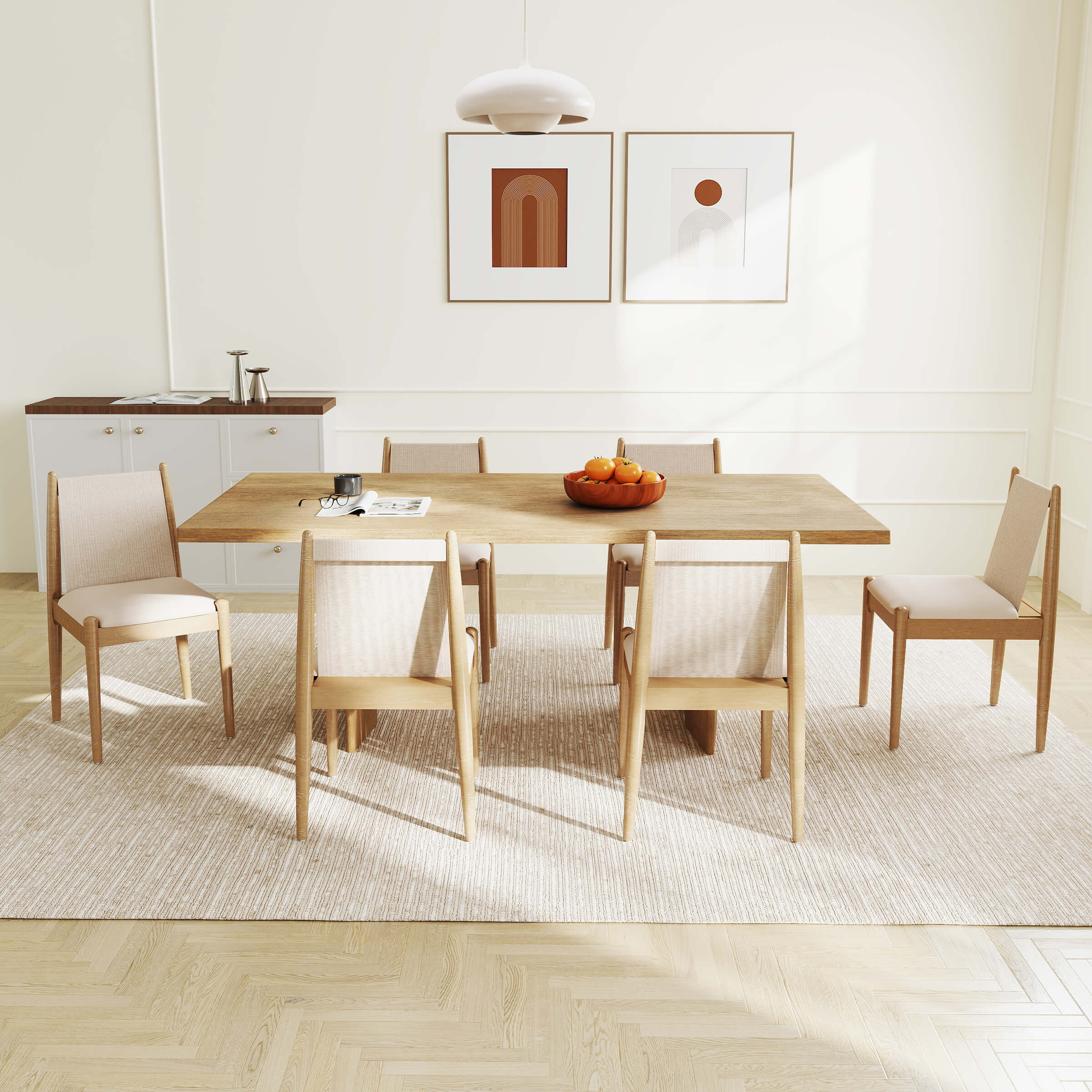 Modern Upholstered Linen Fabric Dining Chairs Set of 2 - 0009DC - Image 13