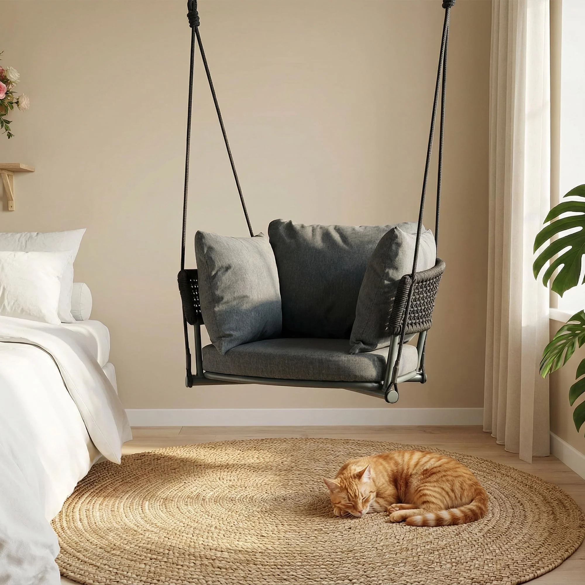 Outdoor Adjustable Rope Swinging Chair - 25016HS - Image 21