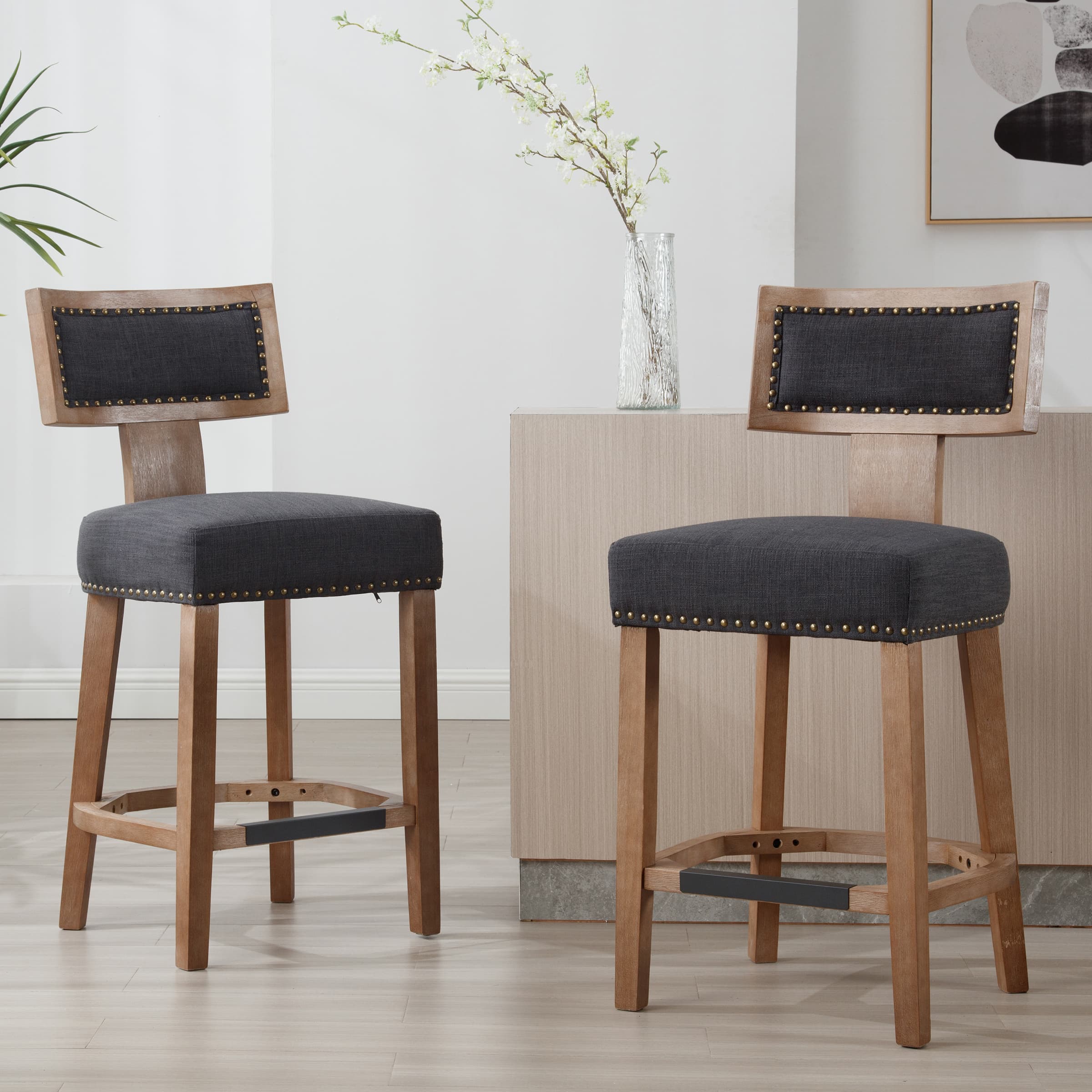 26"H Wood Legs Counter Stools Set of 2 - 5753CS - Image 13