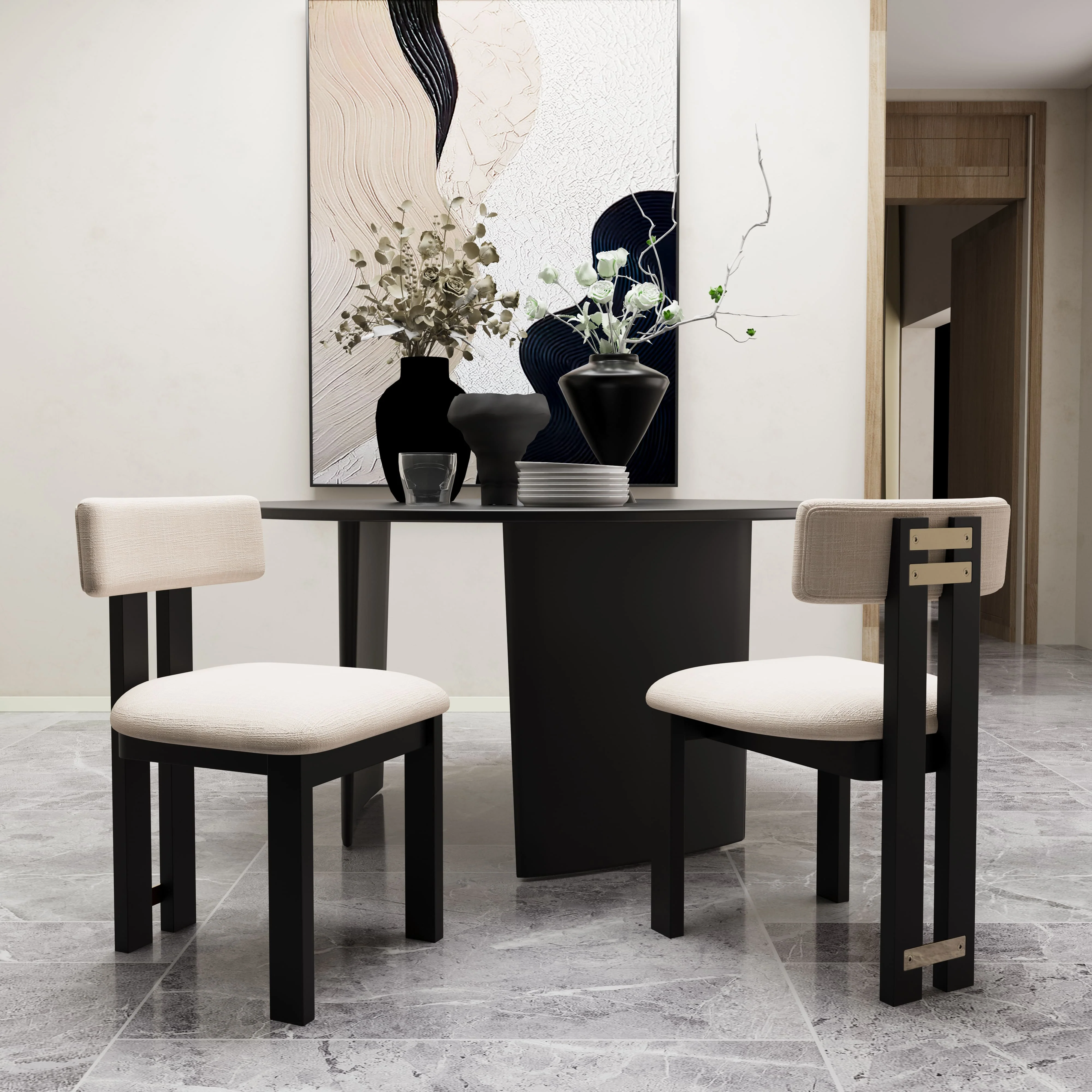 Curve Open Back Dining Chairs Set of 2 - 1936DC
