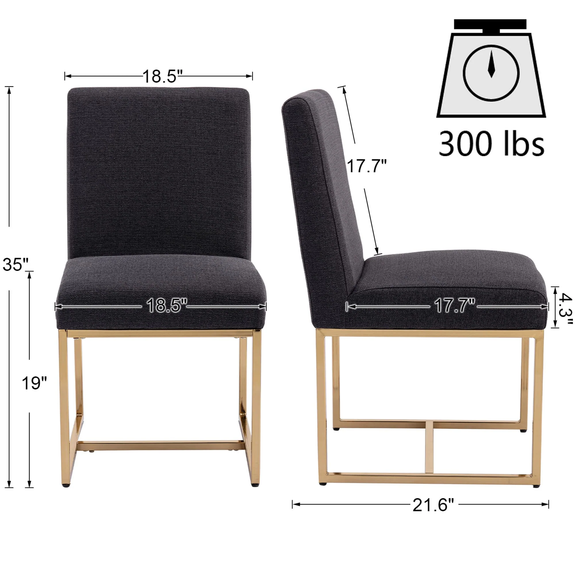 Modern Upholstered Dining Chairs Set of 2 - 1488DC - Image 20