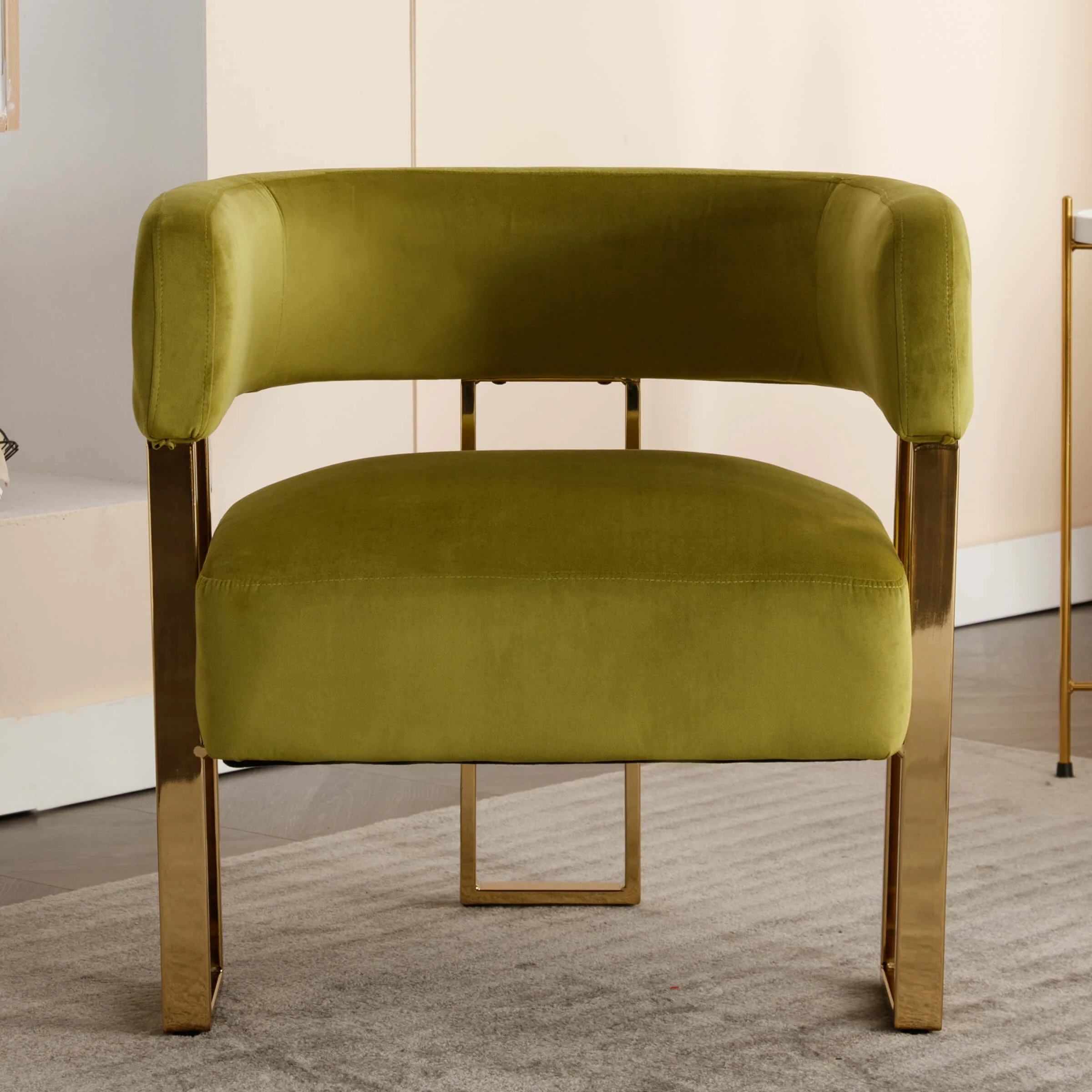 Barrel Chair with Gold Metal Legs 1 PCS - 72005AC - Image 3