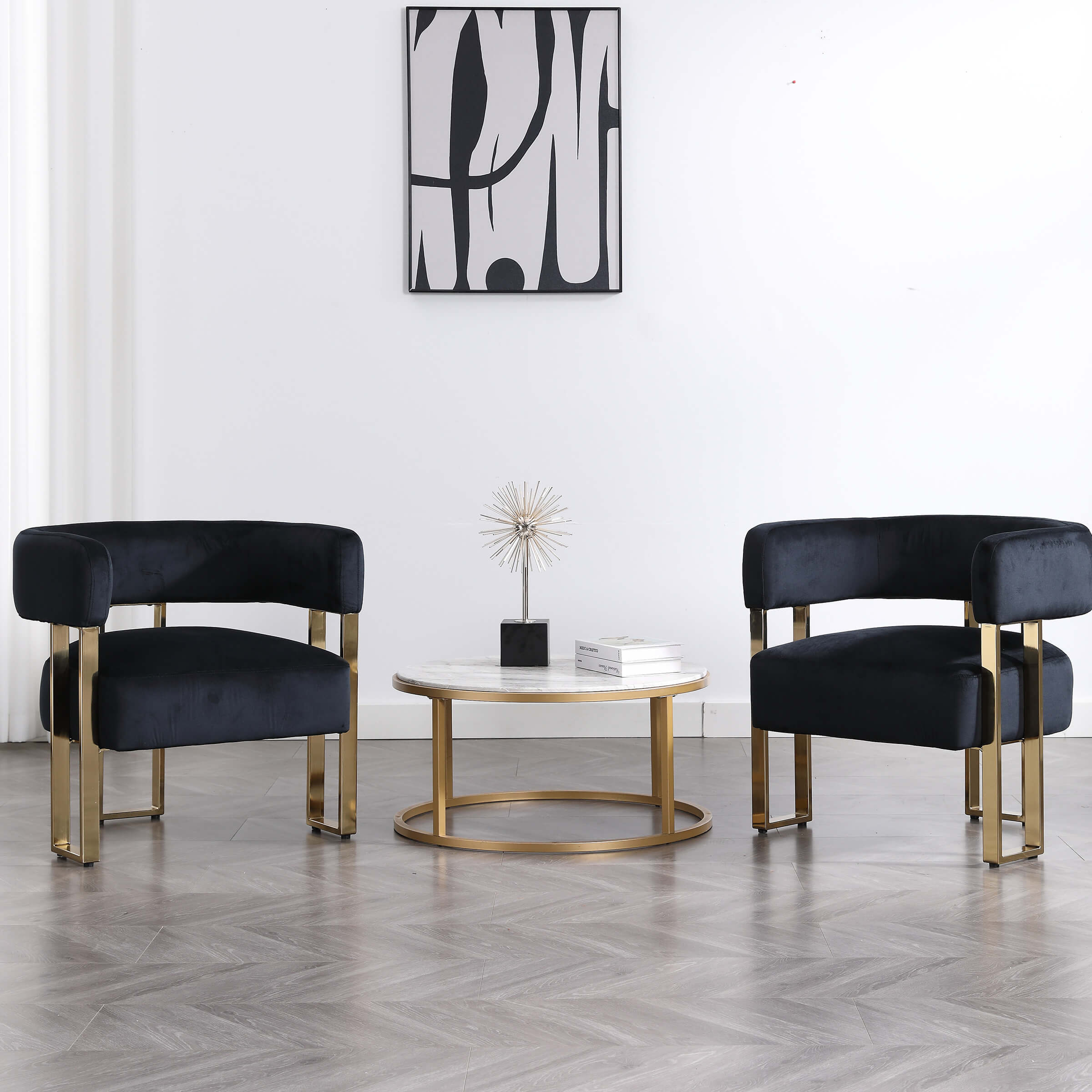 Barrel Chair with Gold Metal Legs 1 PCS - 72005AC - Image 34